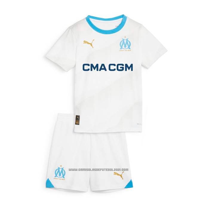 Camisola Olympique Marsella 1º Crianca 2023-2024